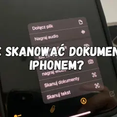 Jak skanować dokumenty iPhonem? Na ekranie telefonu widać menu z opcją "Skanuj dokumenty".