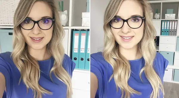 Dwie wersje selfie: daleko od okna (ciemniej) i blisko okna (jaśniej). Poznaj sekret, jak zrobić idealne selfie!