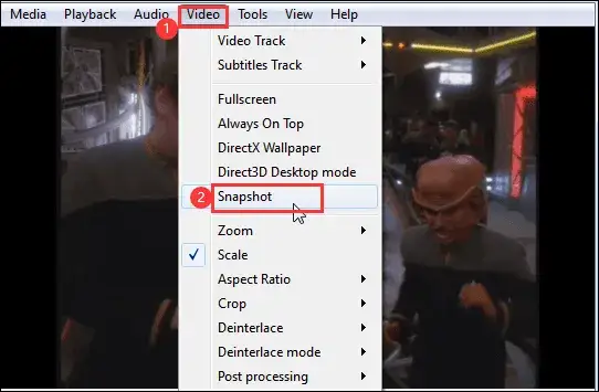 VLC Media Player screenshot function