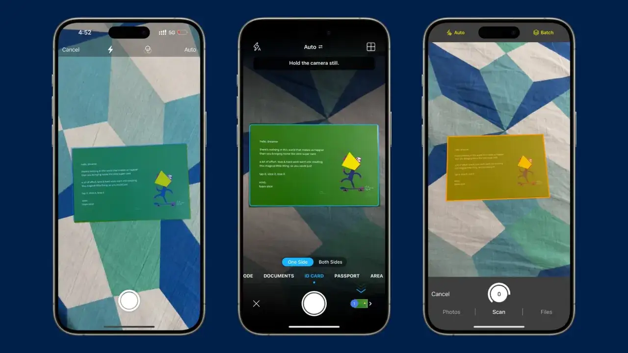 Jak zrobic skan iPhonem? Aplikacja skanuje kartkę z tekstem i ilustracją. Wybierz 